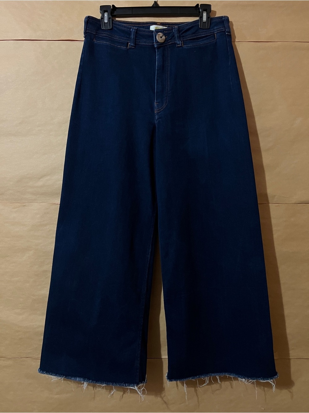 Anthropologie | Maeve The Ettie High Rise Crop Wide Leg Jeans Dark Wash Size 31